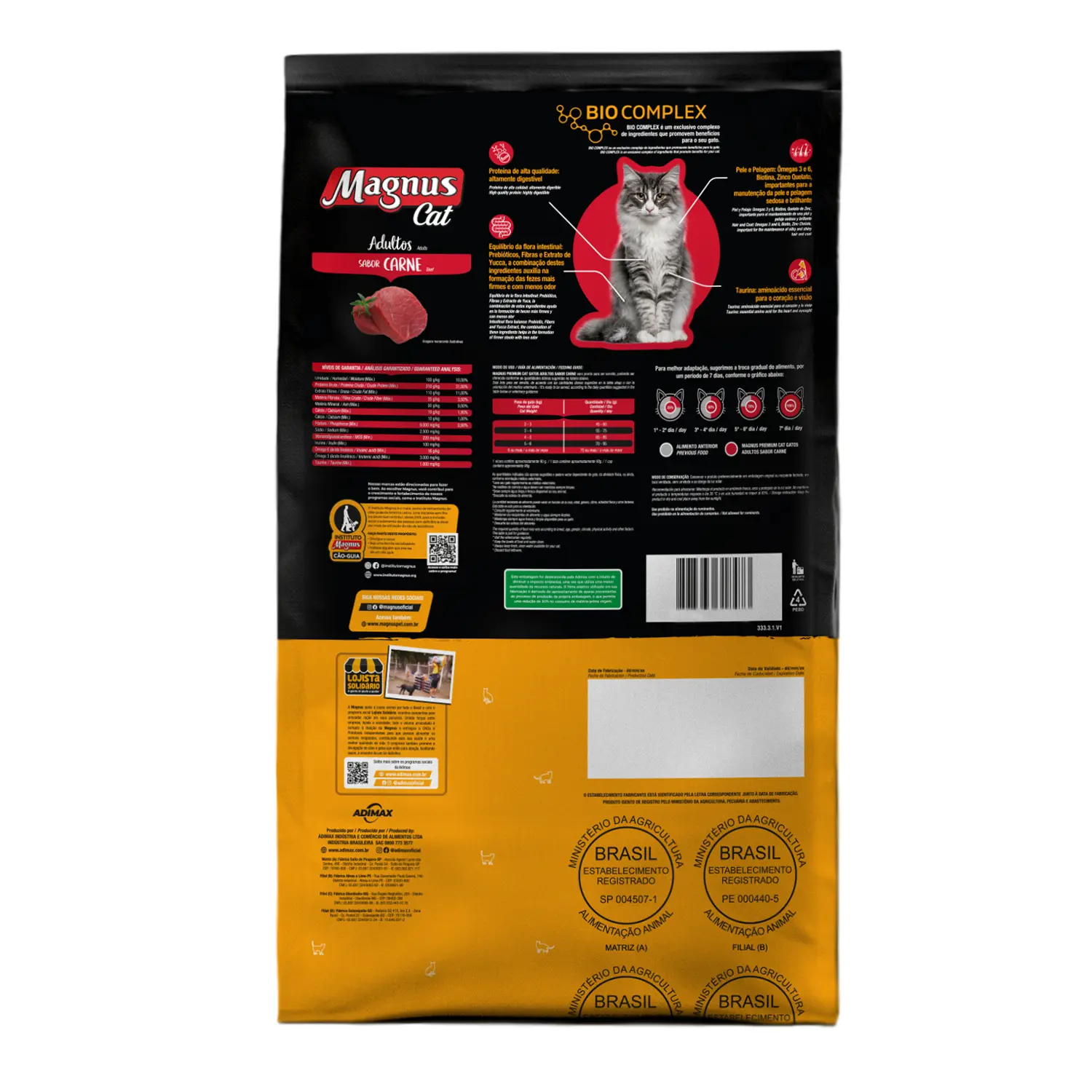 Ração Magnus Cat para Gatos Adultos Carne